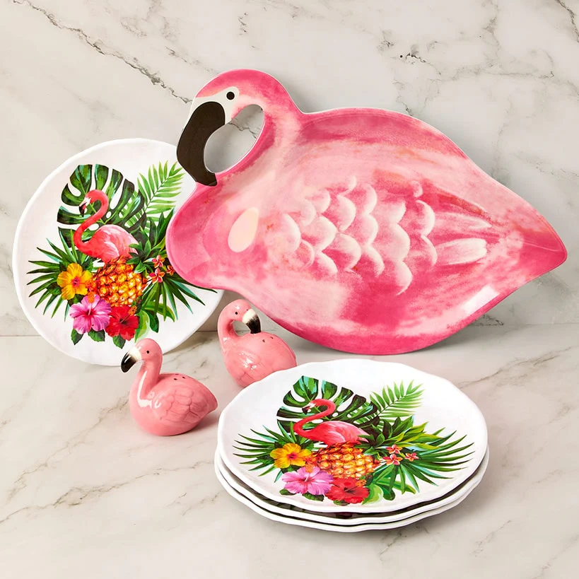 Flamingo in Paradise Tableware - Salt and Pepper Shakers - Image 2