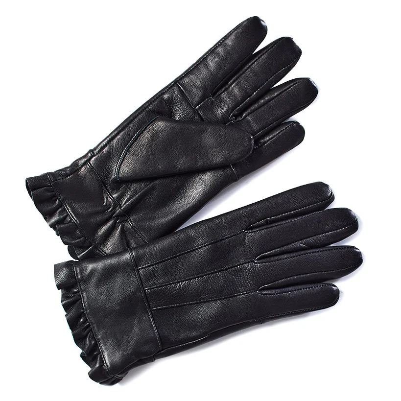 Fleece-Lined Leather Gloves - Image 4