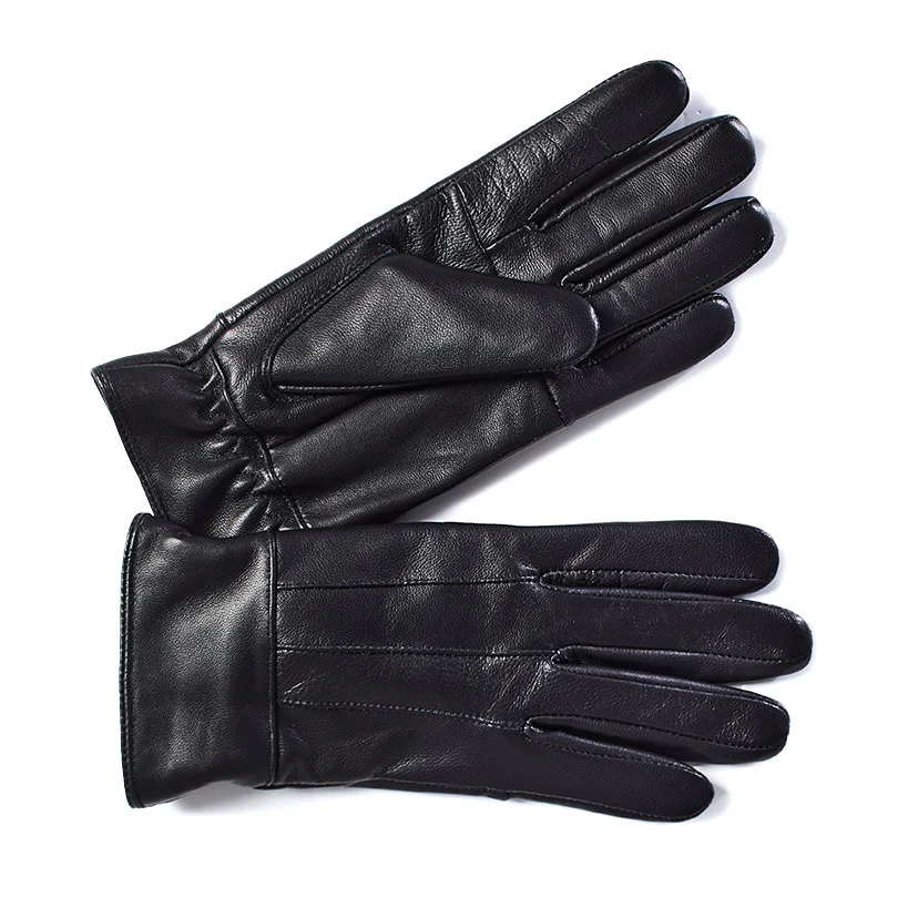 Fleece-Lined Leather Gloves - Image 5