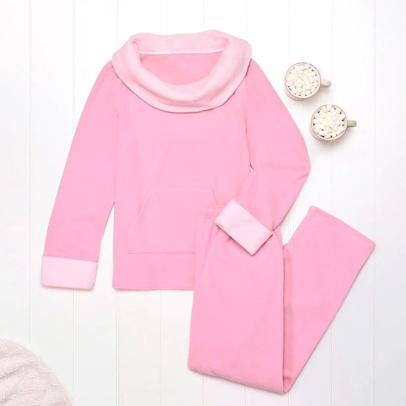 Fleece Pajama Lounge Set 2 Pieces - Image 11