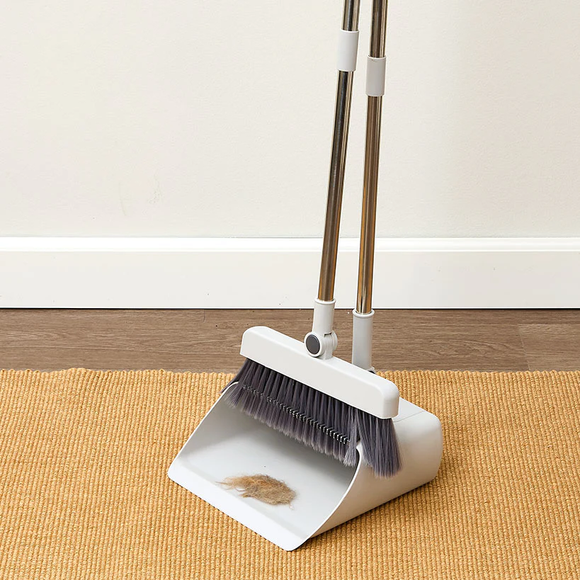 Floor Broom Brush Heads With Dustpan Cleaning Set Indoor Outdoor Use - Image 5