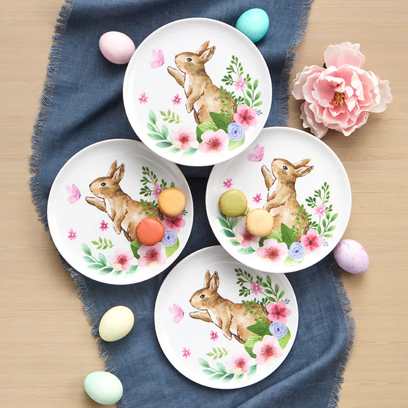 Floral Easter Tableware - Salad Plates, Serving Platters, Napkin Holder - Image 4