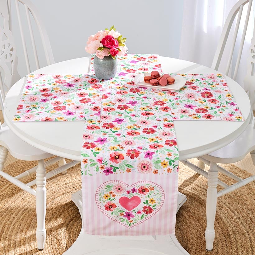 Floral Heart Set of 4 Placemats or Table Runner - Image 5