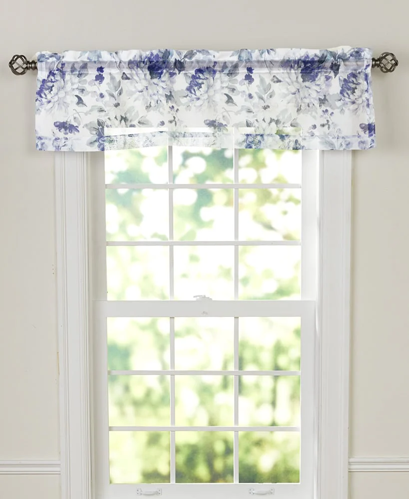 Floral Sheer Watercolor Valance