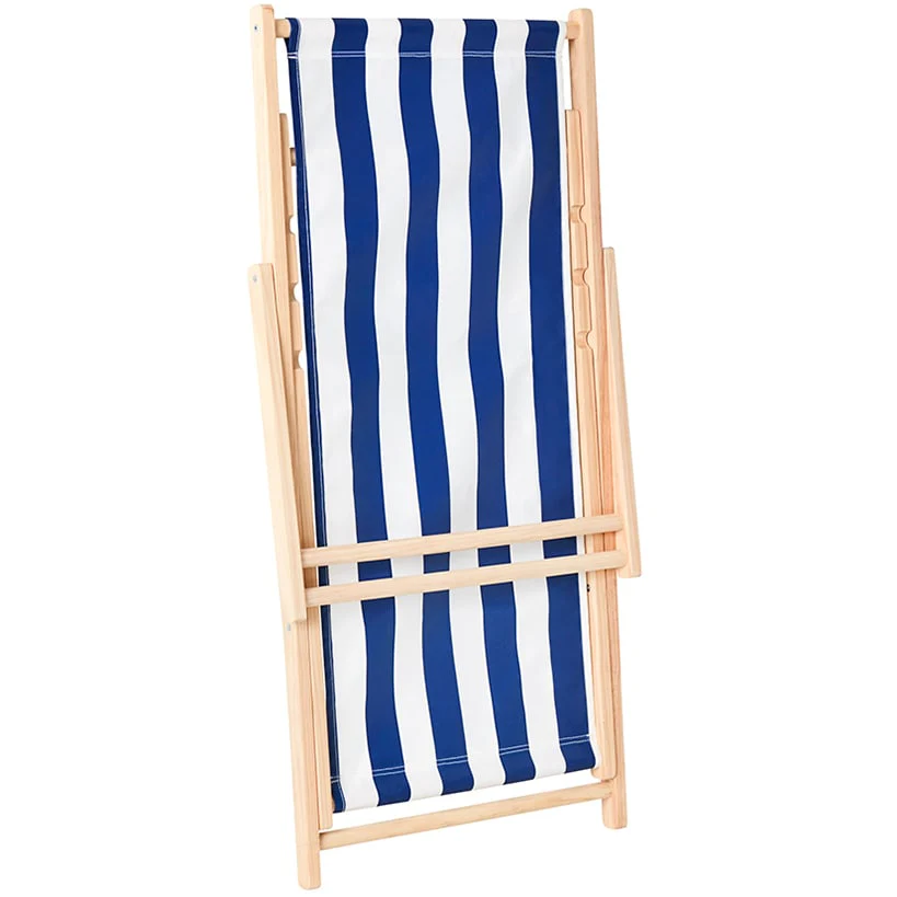 Foldable Patio Sling Lounge Chair with Stripes - Blue or Red - Image 3