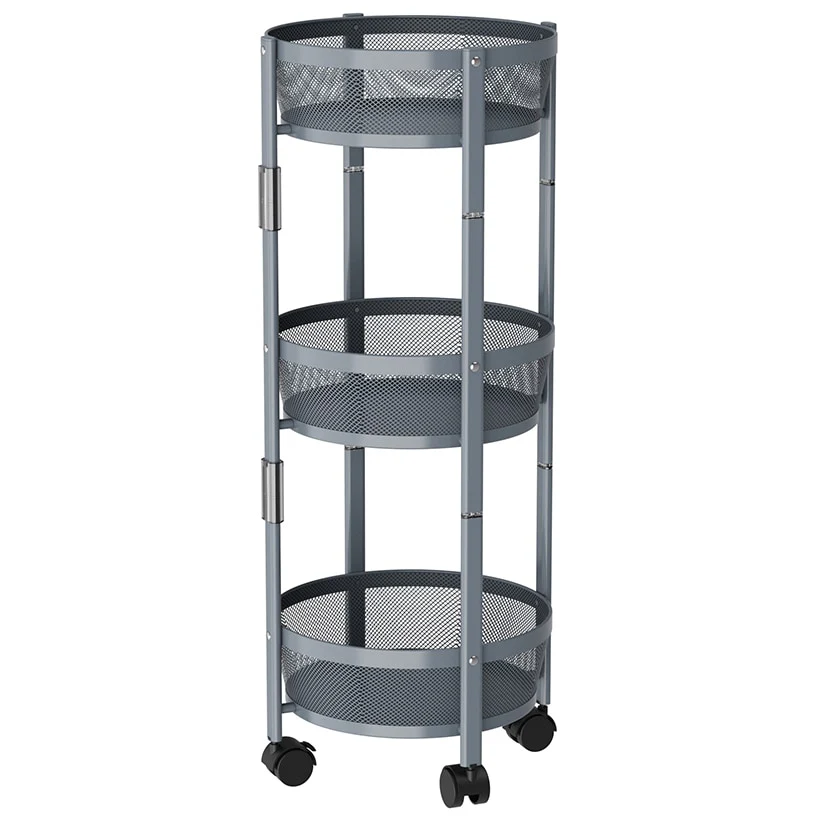 Foldable Utility Cart with Wheels - 3-Tier