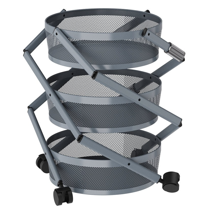 Foldable Utility Cart with Wheels - 3-Tier - Image 3