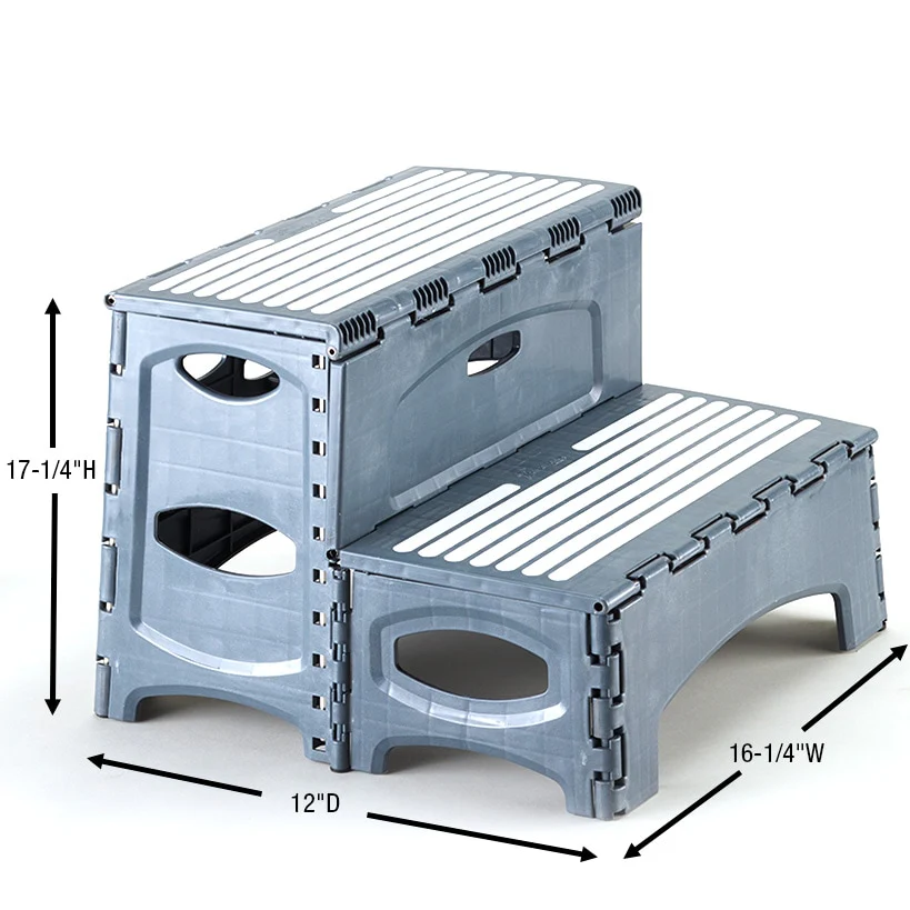 Folding 2-Step Stool for Adults, Non-Slip Collapsible 300 LBS. Capacity - Image 4