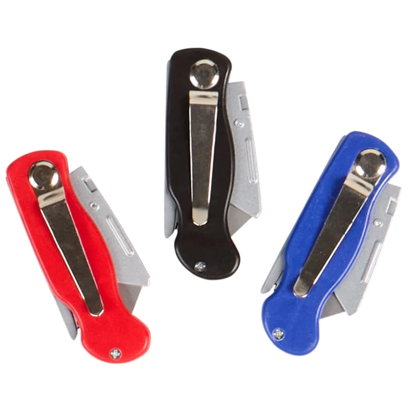Folding Utility Knife Set of 3 Comfort Grip 10 Replacement Blades - Image 2