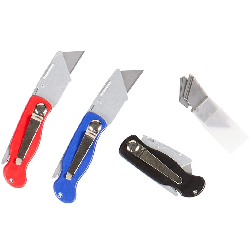 Folding Utility Knife Set of 3 Comfort Grip 10 Replacement Blades - Image 4
