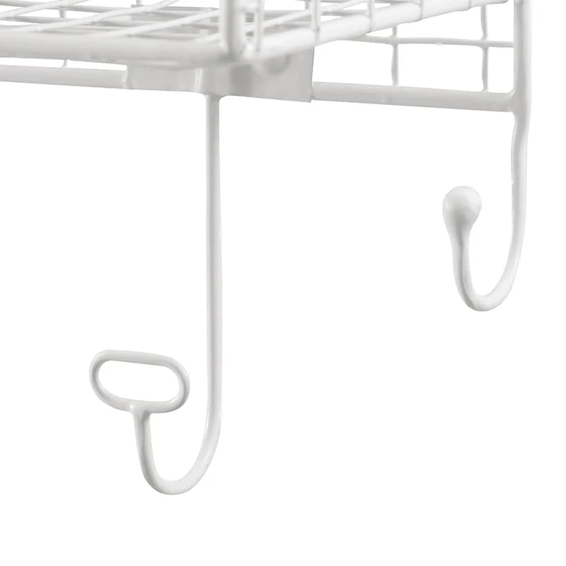 Four Cubby Wall Shelf with Hooks - Image 6