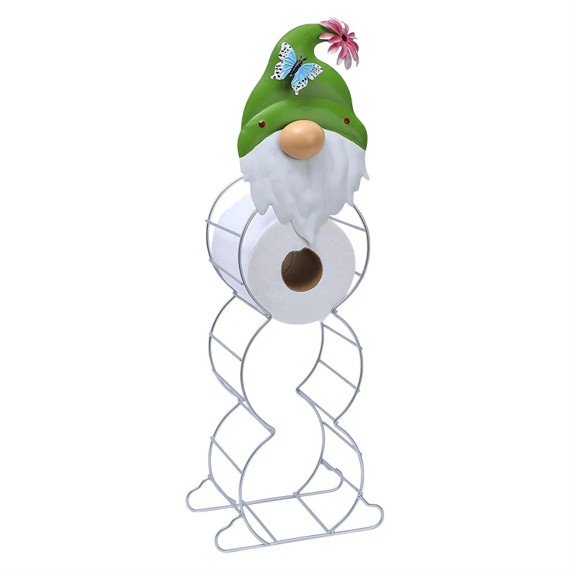 Garden Gnome Metal Toilet Paper Holder - Image 2