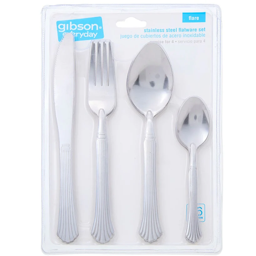 Gibson Everyday Stainless Steel Silver Flatware Set - 16-Pc. - Image 3