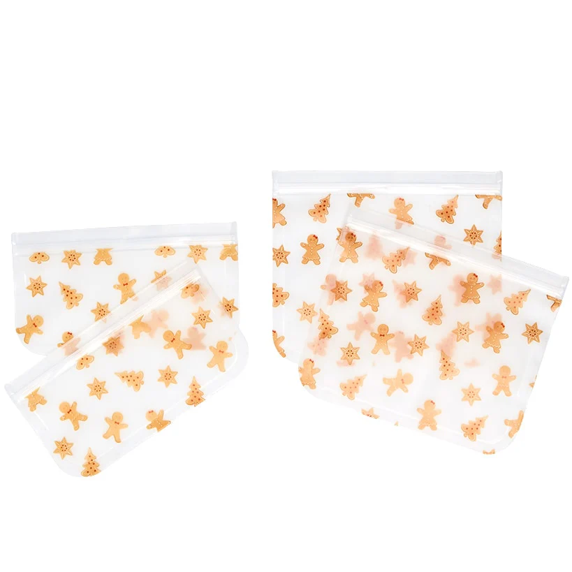 Gingerbread Reusable Food Storage Bags - 4-Pc.