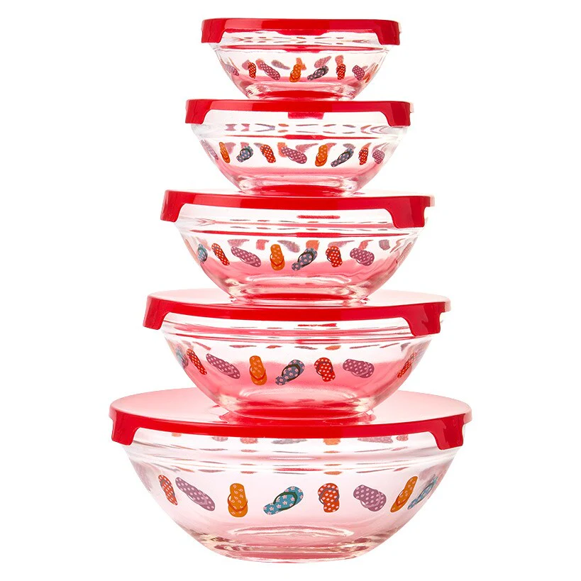 Glass Food Storage Container Set in Flip Flop Print - 10-Pc. - Image 2