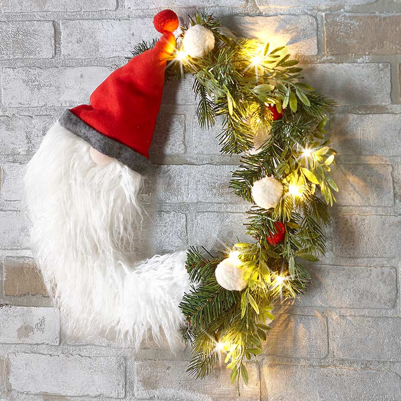 Holiday Lighted Gnome Wreath - Image 3