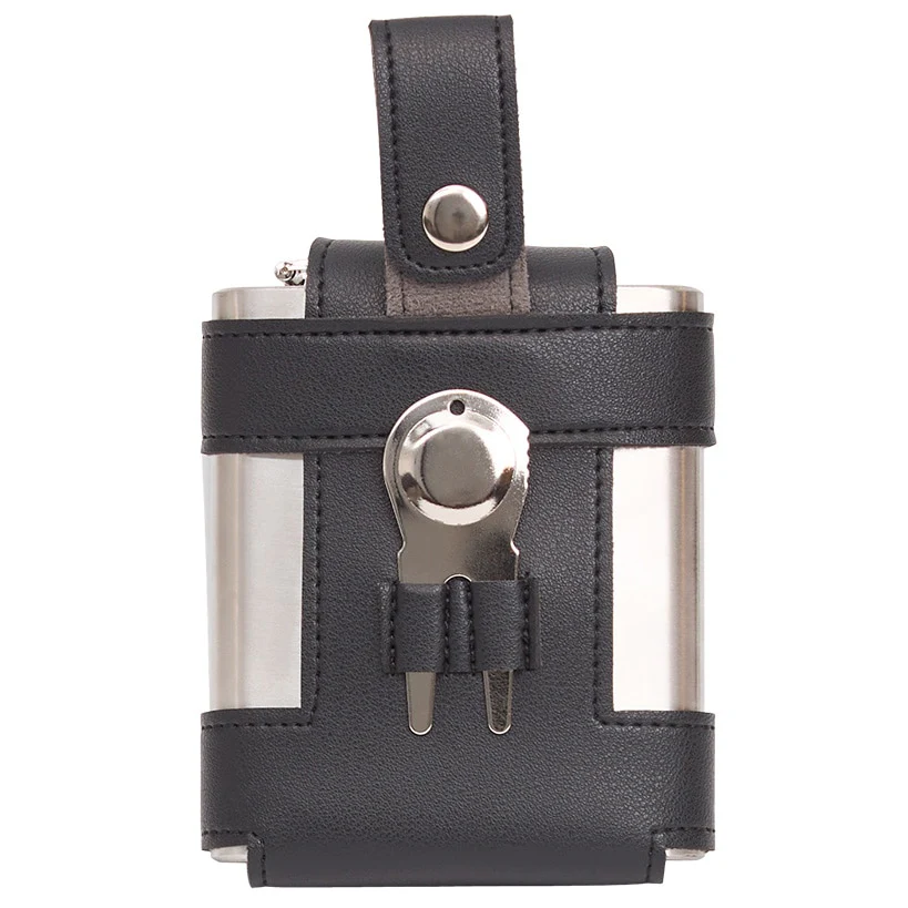 Golfer's Flask - Leather Case, Tees and Divot Tool Included - Image 3