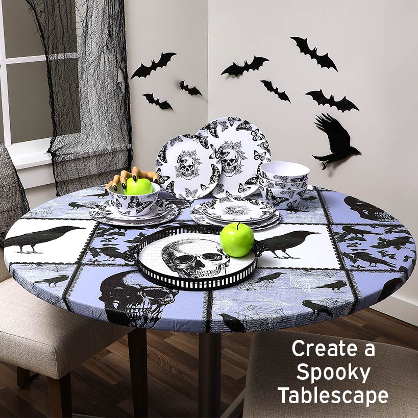 Gothic Elegance Halloween Butterfly and Skull Dinnerware Set - Image 5