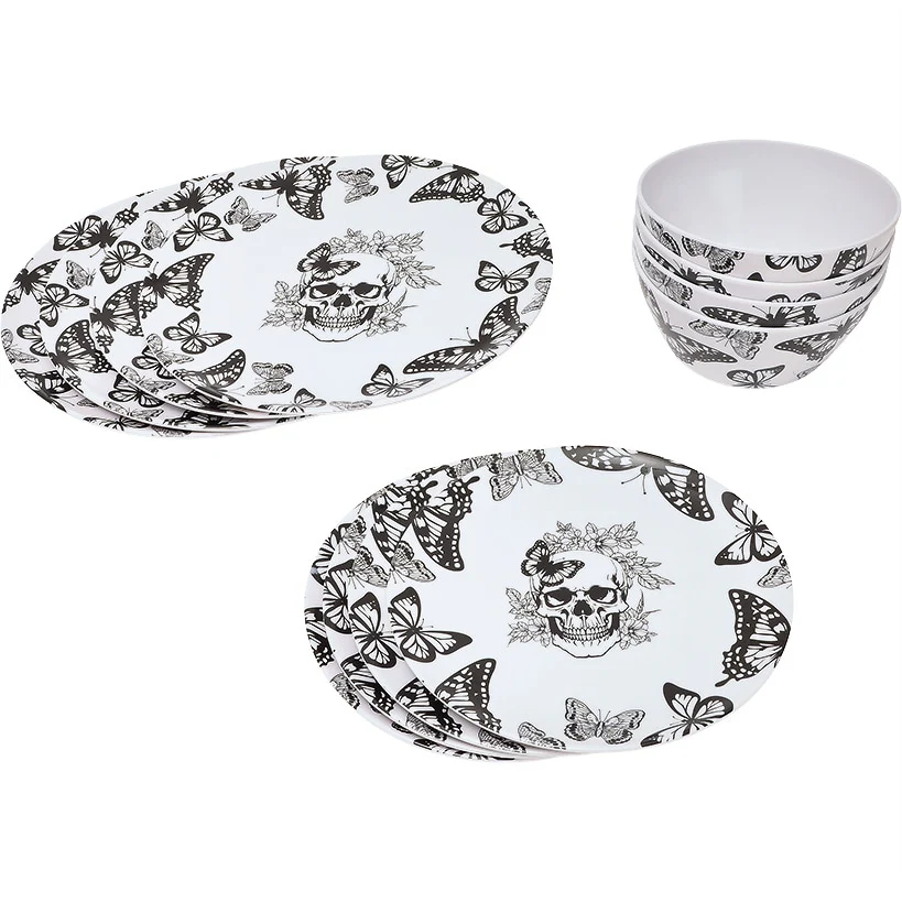 Gothic Elegance Halloween Butterfly and Skull Dinnerware Set - Image 6
