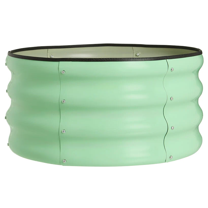 Green Galvanized Round Raised Garden Bed Kit - Image 3