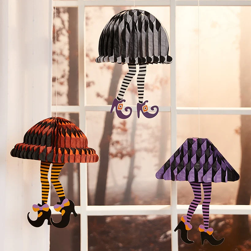 Halloween Hanging Witch Legs Decor - Set of 3 - Image 3