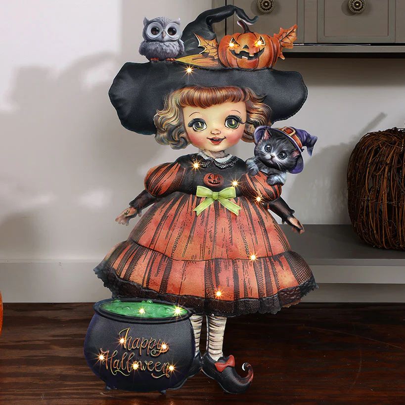 Halloween Lighted Standing Witch or Scarecrow Greeter - Image 3