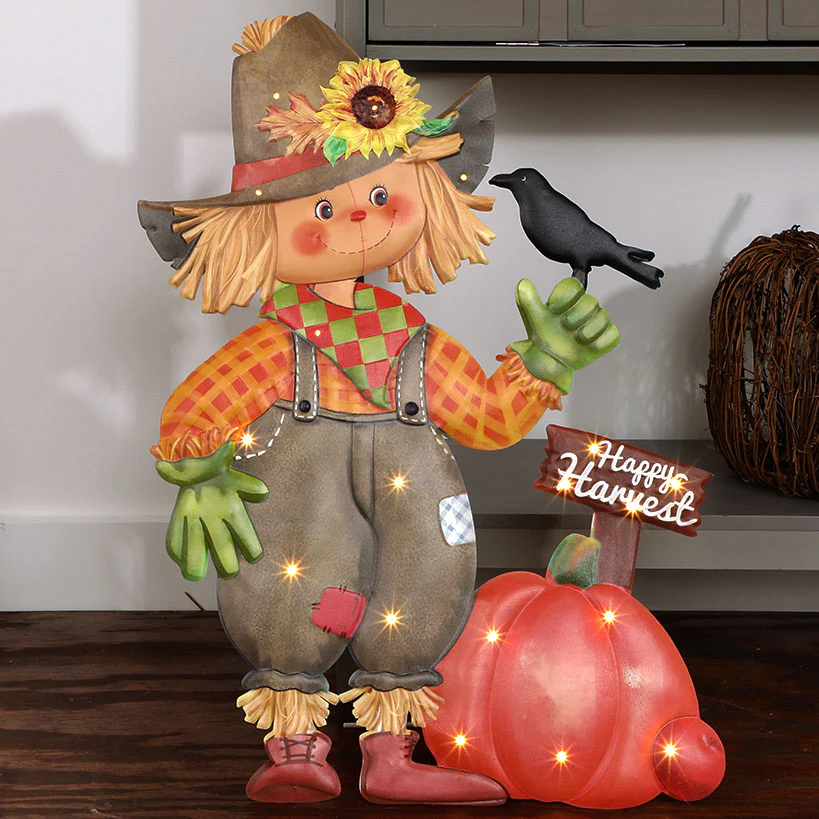 Halloween Lighted Standing Witch or Scarecrow Greeter - Image 5