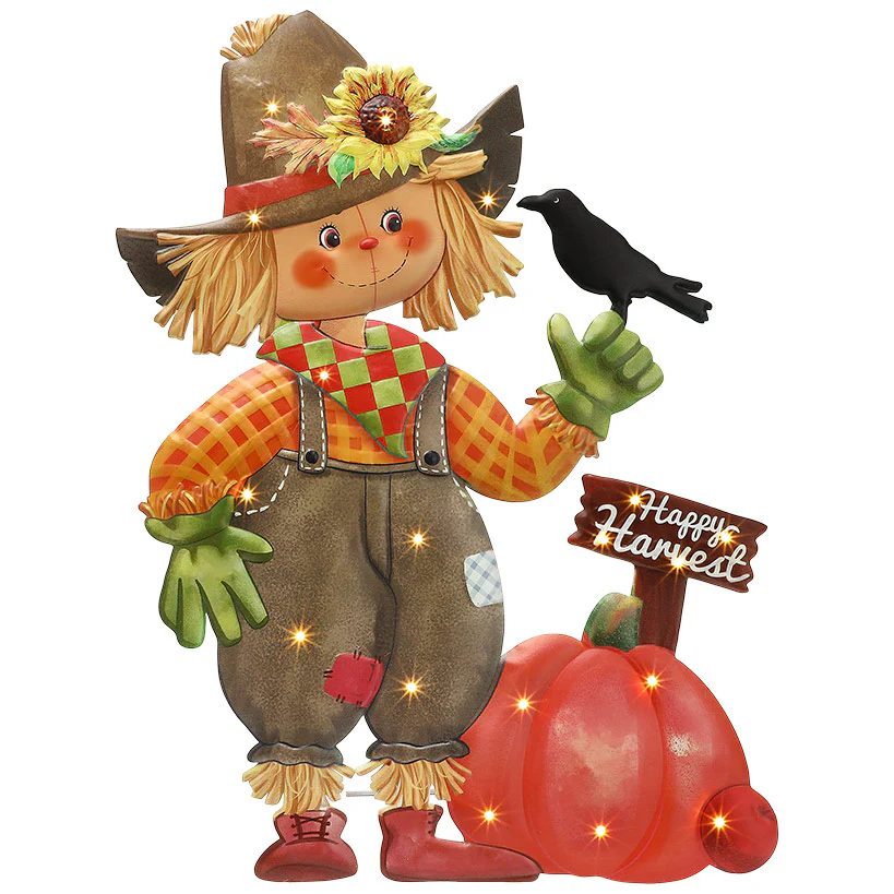 Halloween Lighted Standing Witch or Scarecrow Greeter - Image 7