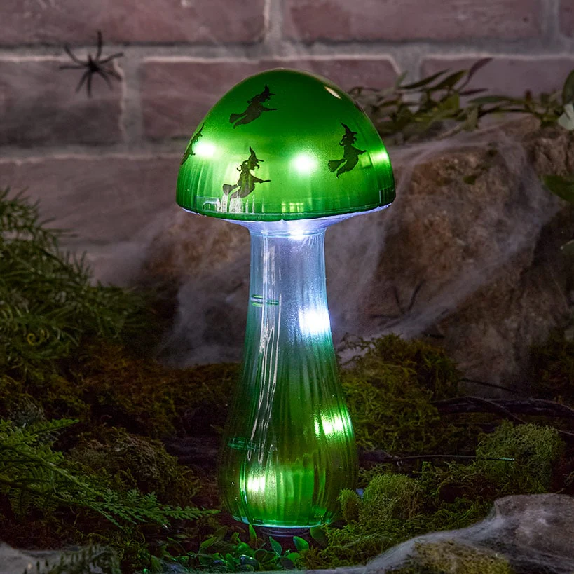 Halloween Mushroom Solar Stake Themed In Orange Purple And Green - Image 4