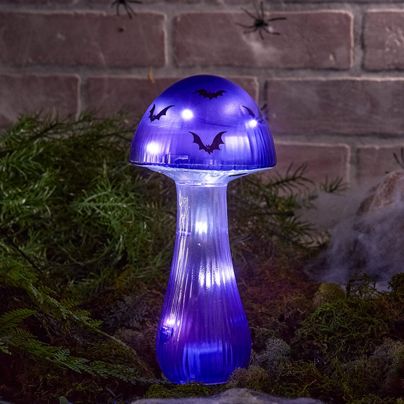 Halloween Mushroom Solar Stake Themed In Orange Purple And Green - Image 5
