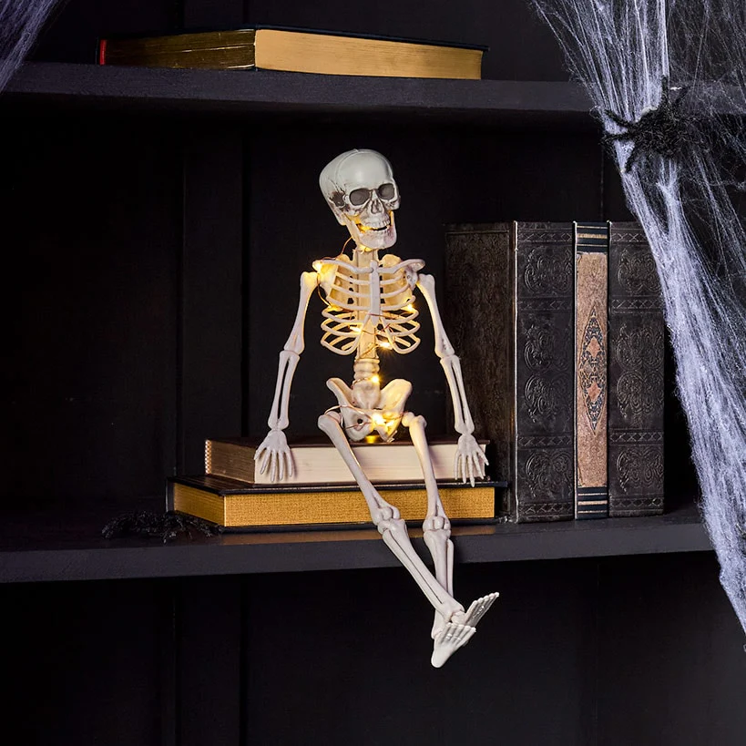 Halloween Skeleton Poseable Lighted Decor 16 Inch 35 Inch and 65 Inch - Image 2