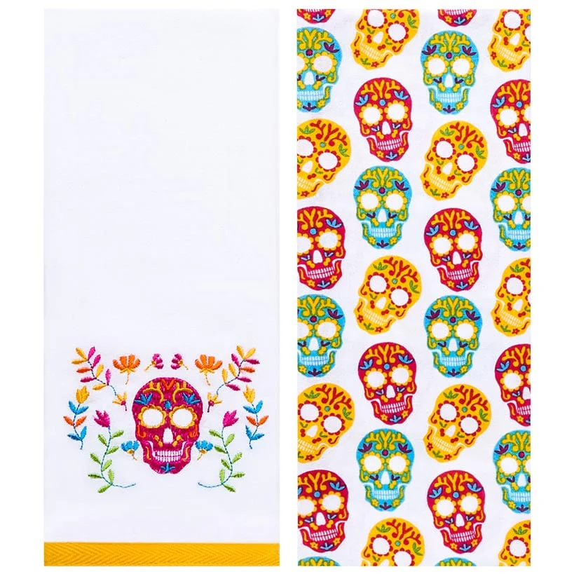 Halloween Skeletons Embroidered Kitchen Towels, Set of 2 - Image 6