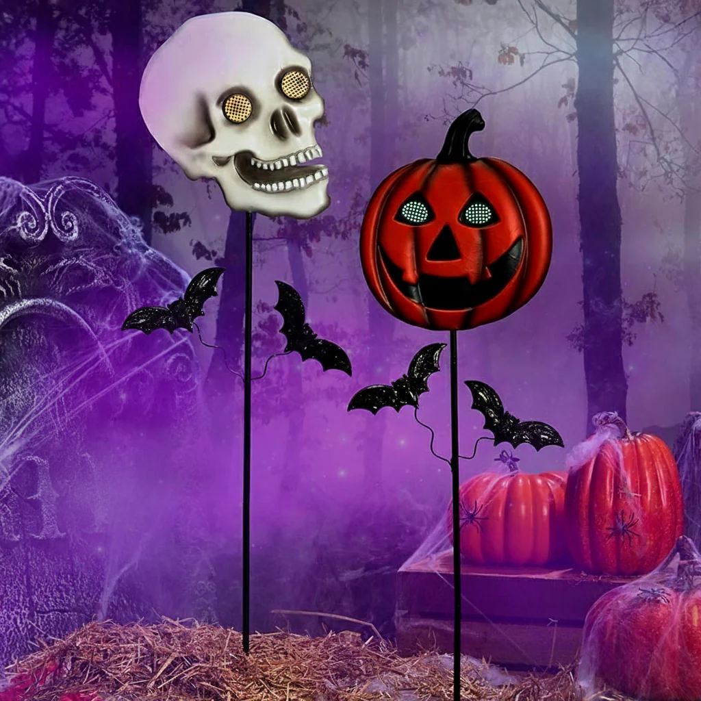 Halloween Stake Animated Jack-O'-Lantern or Skull