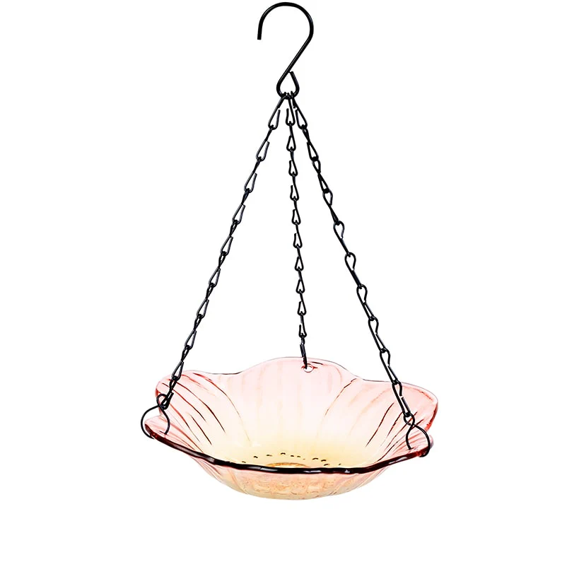 Hanging Glass Birdbath - Flower Shape - Image 3