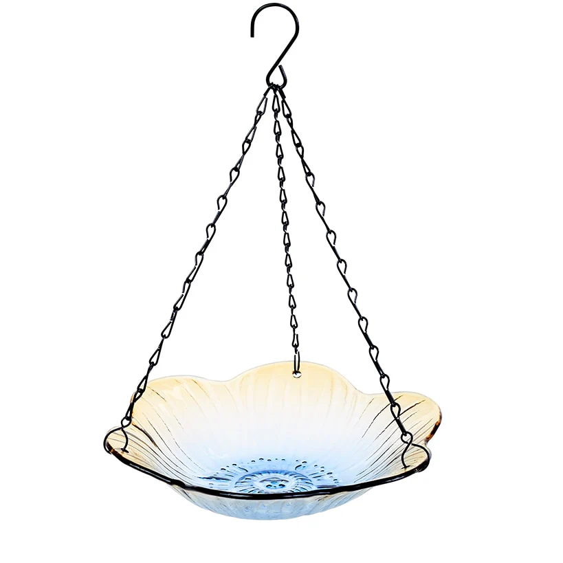 Hanging Glass Birdbath - Flower Shape - Image 4