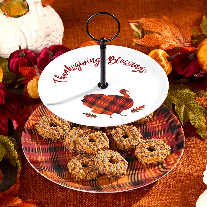 Harvest Plaid Tableware - Salad Plates or Serving Tray - Image 2