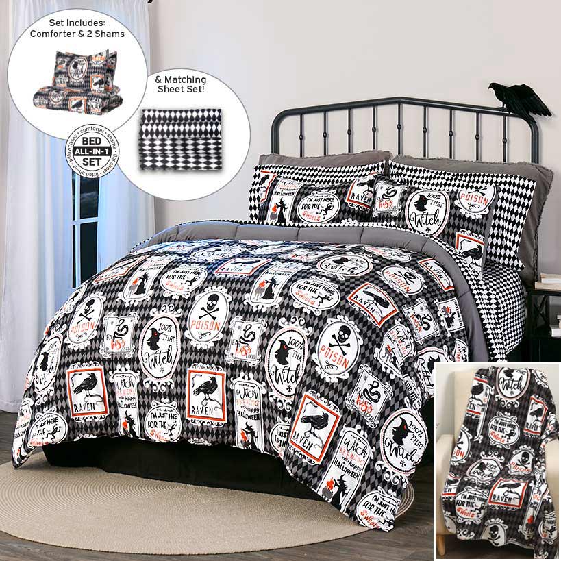 Haunted Walls Comforter Set and Flannel Throw Bundle - Image 2