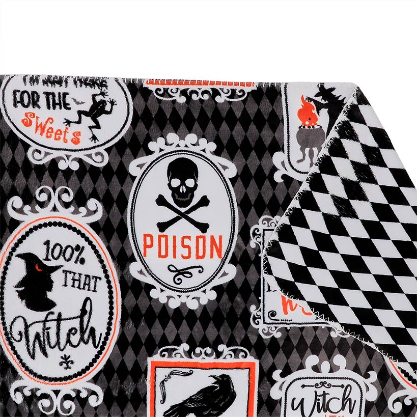 Haunted Walls Reversible Heavyweight Cozy Polyester Flannel Throw Blanket - Image 2