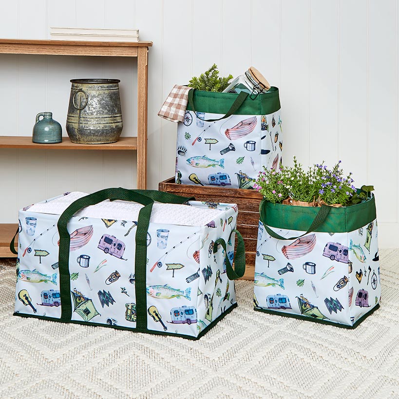 Heavy-Duty All Purpose Patterned Tote Bags - Set of 3 - Image 3