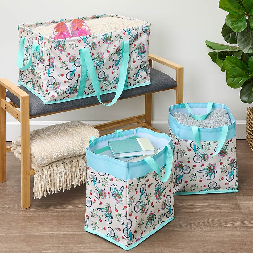 Heavy-Duty All Purpose Patterned Tote Bags - Set of 3 - Image 9