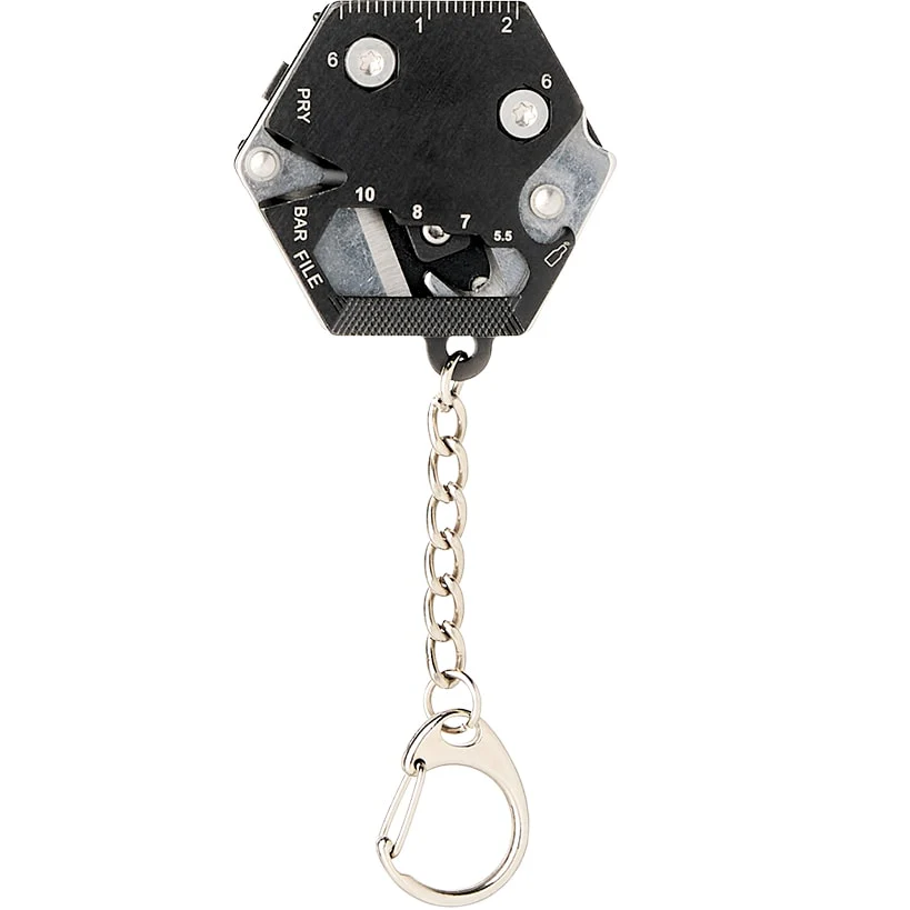 Hexagonal 9-in-1 Survival Keychain Tool-Compact and Versatile - Image 2
