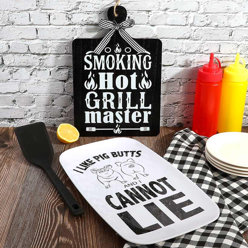 Hilarious Pig Butts Serving Platter with Pig Icon - Image 2