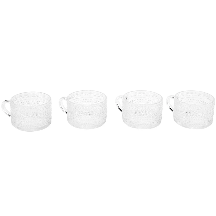 Hobnail Clear Glass Mugs - Set of 4 - Image 4
