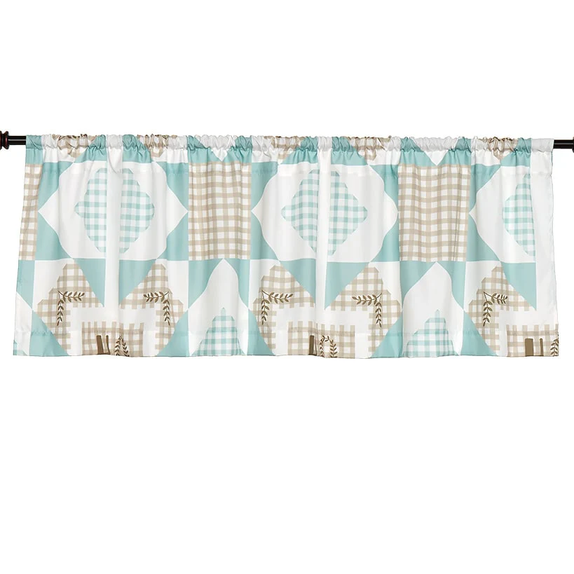 Home Pattern Shower Curtain, Bath Rug, Hand Towels, Valance, or Hooks - Image 8