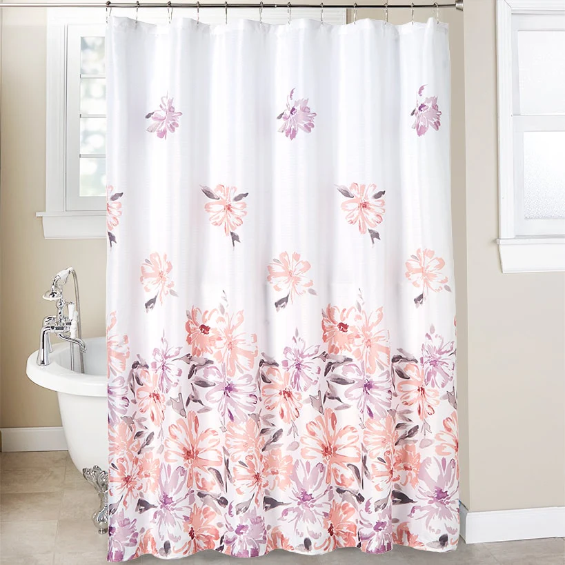 Homewear Falling Floral Shower Curtain Set with Hooks 13-Pc.