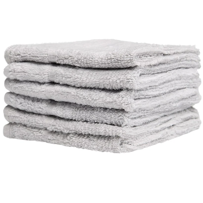 Homewear Highland Border Zero Twist Cotton Washcloth, Set of 6 - Image 2