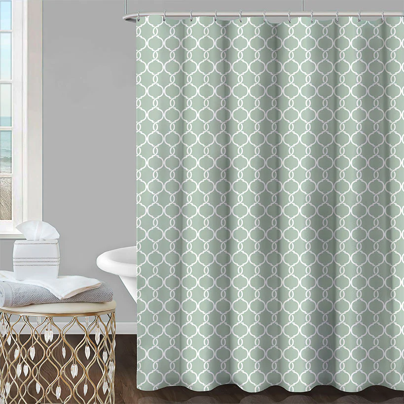 Homewear Spiral Lattice Shower Curtain Set with Hooks