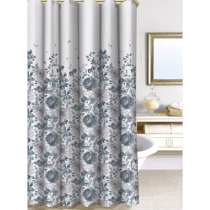 Homewear Watercolor Floral Cotton Duck Shower Curtain