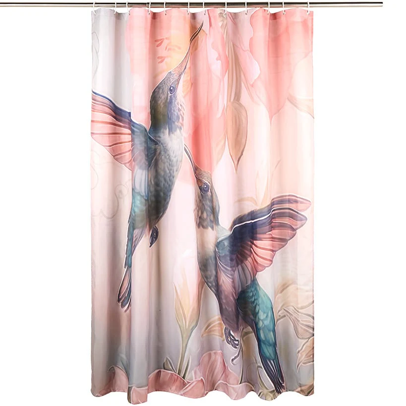Hummingbird Memory Foam Bath Rugs and Shower Curtain 16-Pc. Set - Image 3