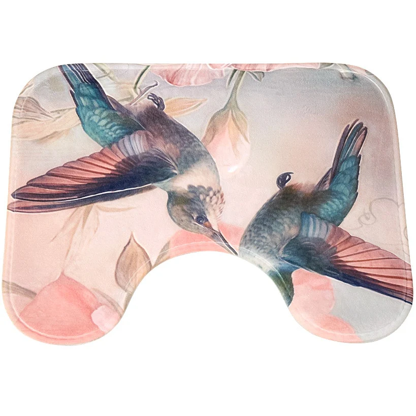 Hummingbird Memory Foam Bath Rugs and Shower Curtain 16-Pc. Set - Image 4